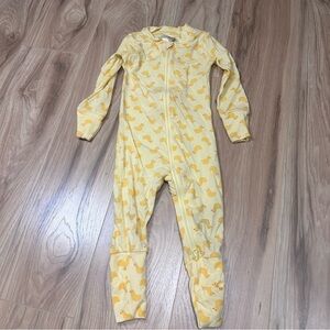 Hanna andersson duck print sleeper fold over hands and feet size 6-12 tencel